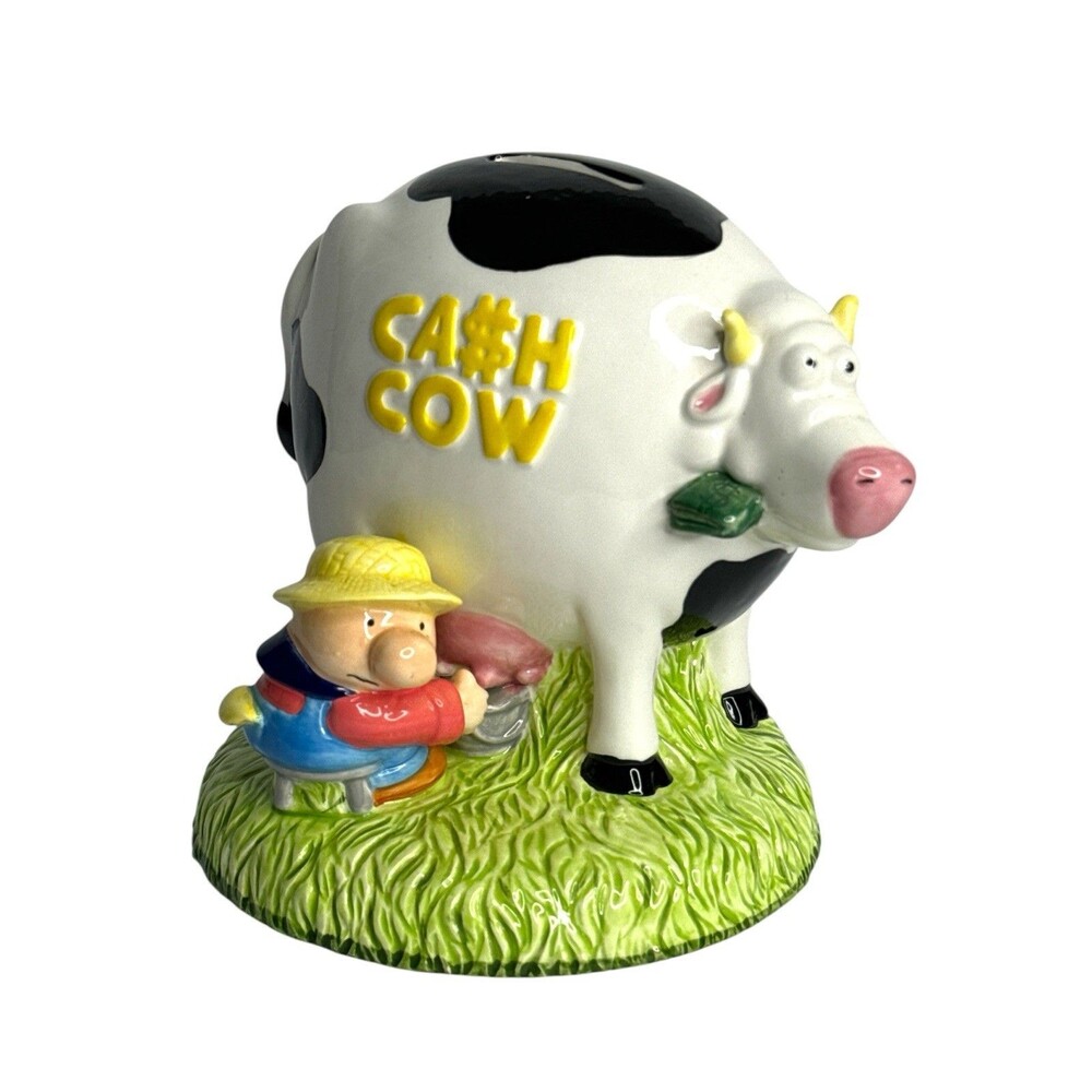 Ziggy Cash Cow Piggy Bank 1998 Tom Wilson Ceramic Coin Bank Funny Decor